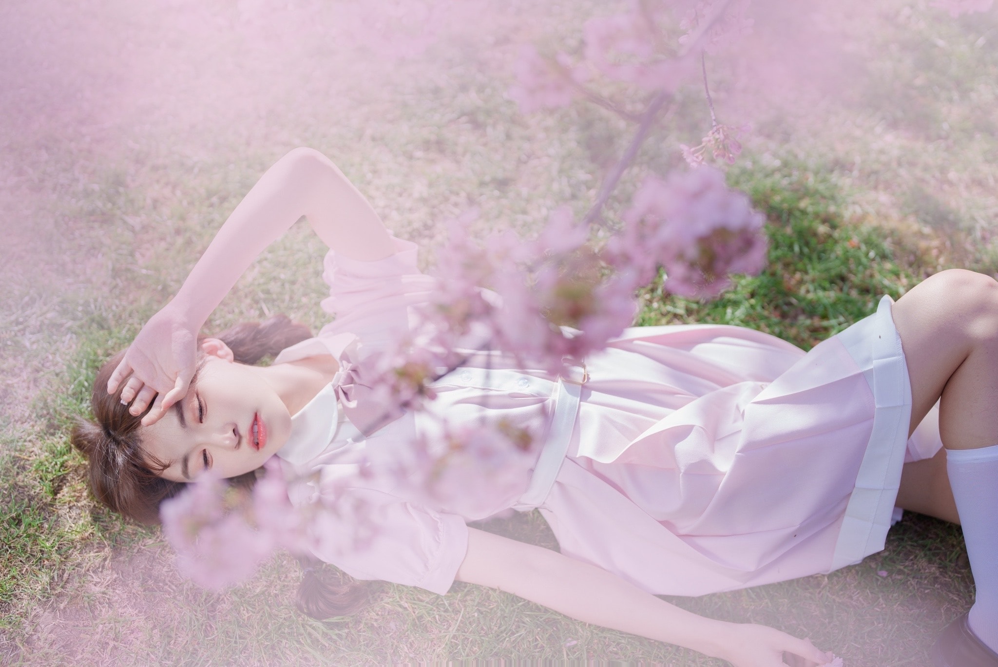 摄影写真：樱花少女——别人都有甜甜的恋爱，我只有可爱的脑袋-十七博客网